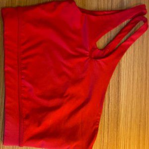 ASOS DESIGN double strap one shoulder crop top in black